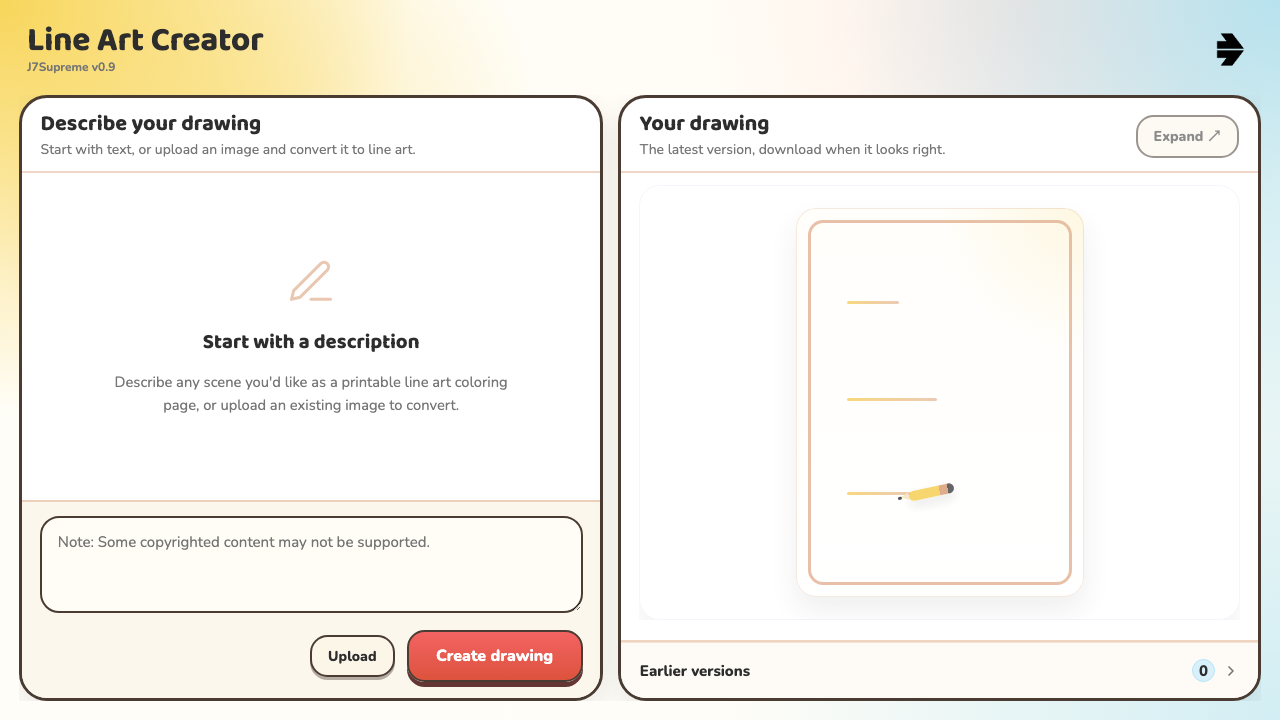 Line Art Creator App Screenshot