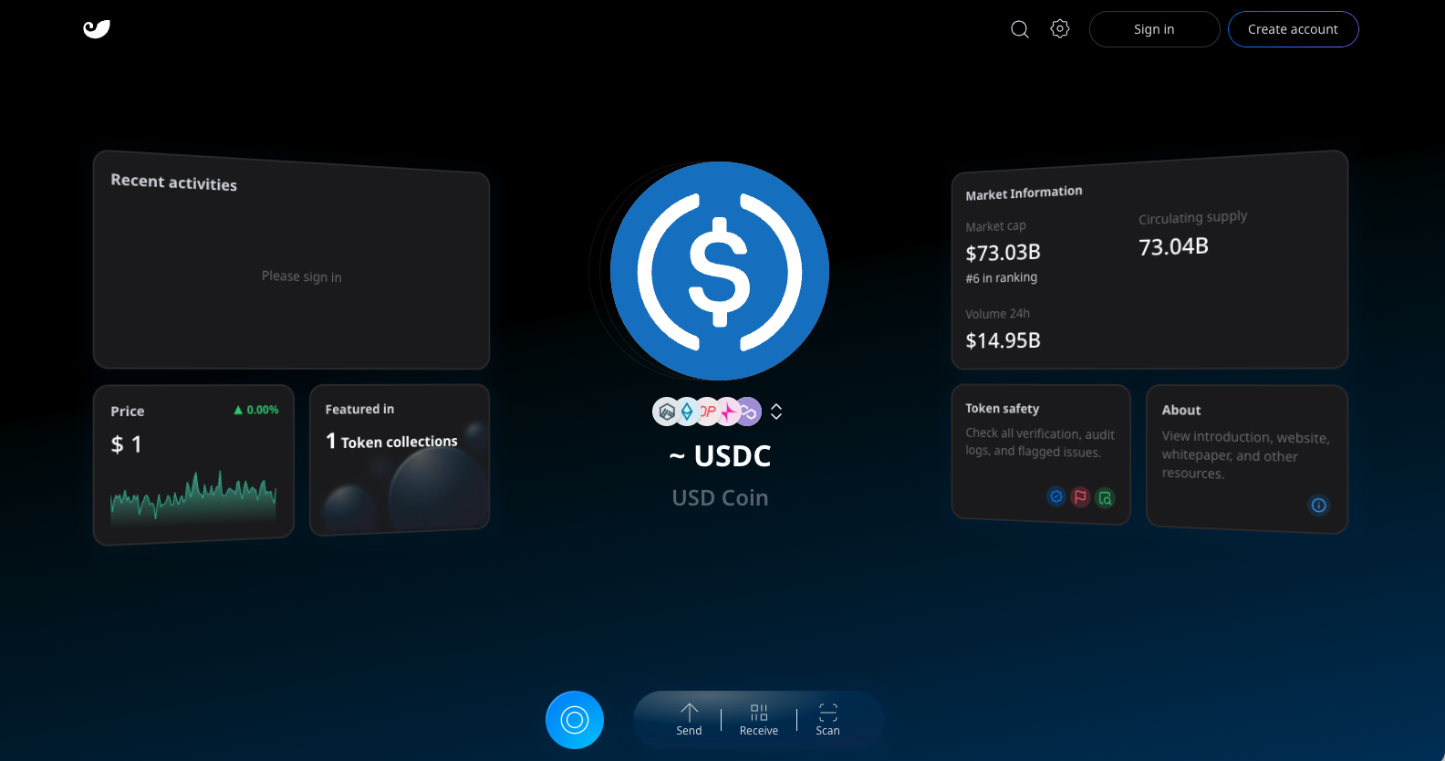 imToken Web Design - Dark